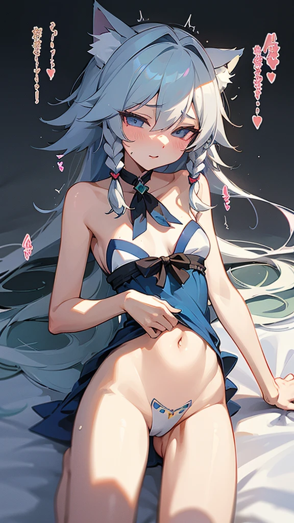 Highest quality Neutral face woman I have long hair。 Odd Eye One person Gray Hair Sakuya Izayoi beautiful girl Cat ear ejacuurbation SEX