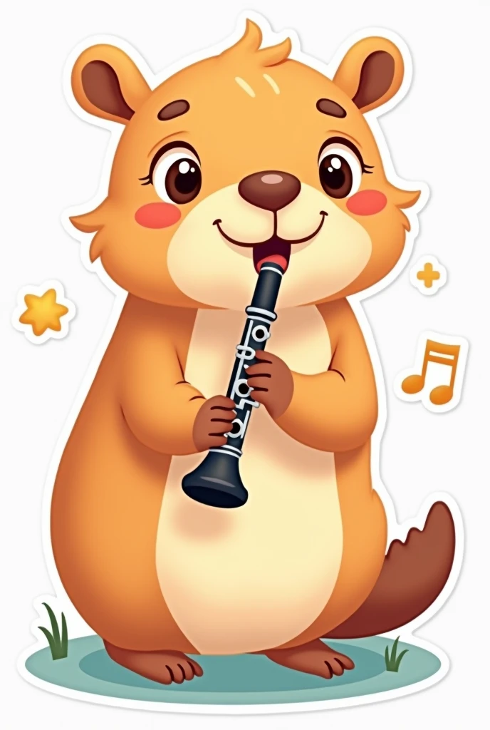 Cute Capybara playing clarinet
Sticker