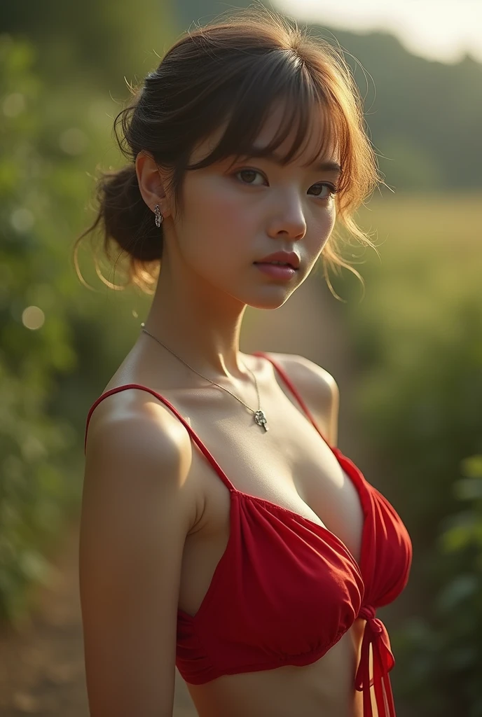 (Full body:1.75); (8K, Masterpiece, RAW photo, Best quality, detail:1.3), (ultra realistic Natural background, scenary:1.5), Depth of field, Cinematic light, (ultra realistic face), (1 picture of 1 solo girl Airim Jones:1.6), 1girl, (Beautiful and elegant Russian girl), (skinny girl with glasses), (European face:1.3), (perfect complete full body:1.6), (full body shot including shoes:1.6), (perfect [frontal view|side profile|back profile]:1.5), (small necklace, collarbone:1.1), ( [bangs|pigtails|bob|pixie] hair:1.5), (ultra detailed skin:1.4), (sexy red minitop:1.5), (soft fabric miniTop:1.5), (Flare Leg Jeans:1.6), (perfect standing pose:1.5), (perfect long legs:1.4)