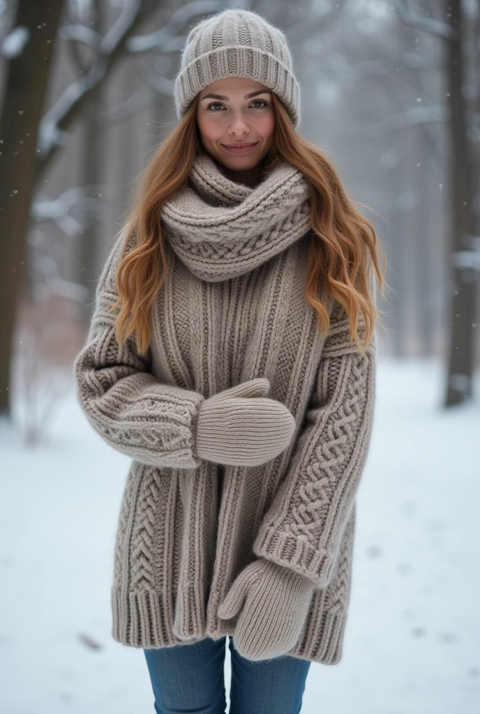 Dressed in knitted clothes