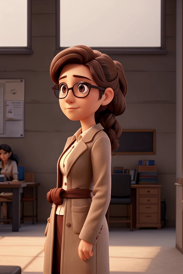 Female professor looking to the side