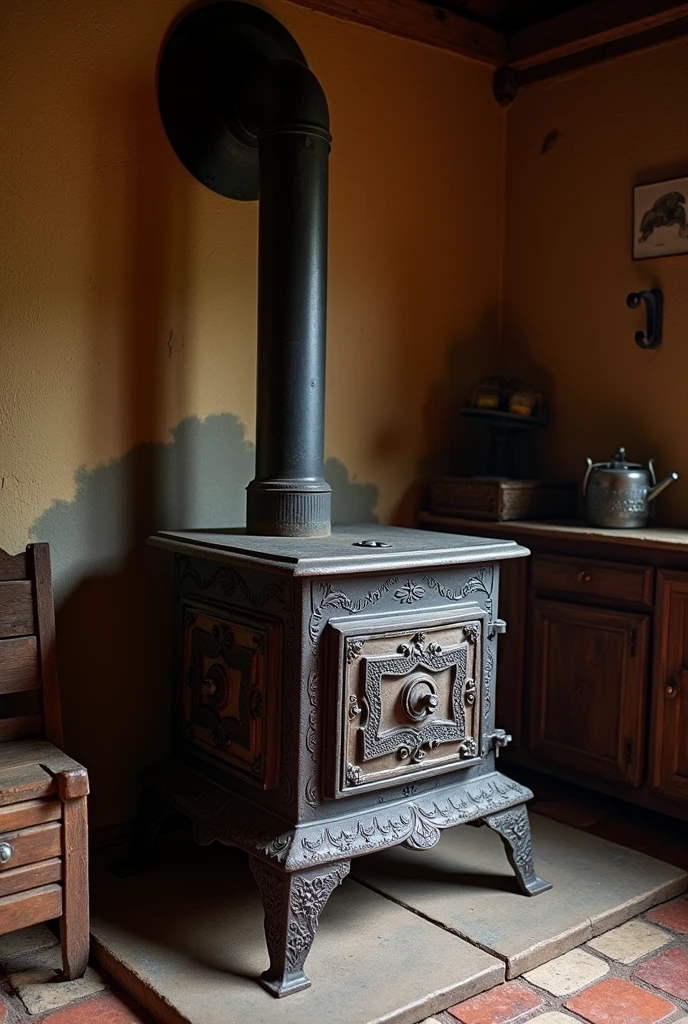 Create an image containing a wood-burning stove from Minas Gerais
