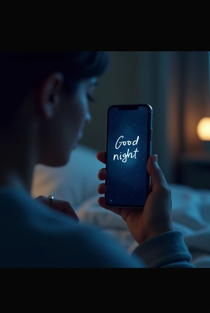 Good night writing in phone