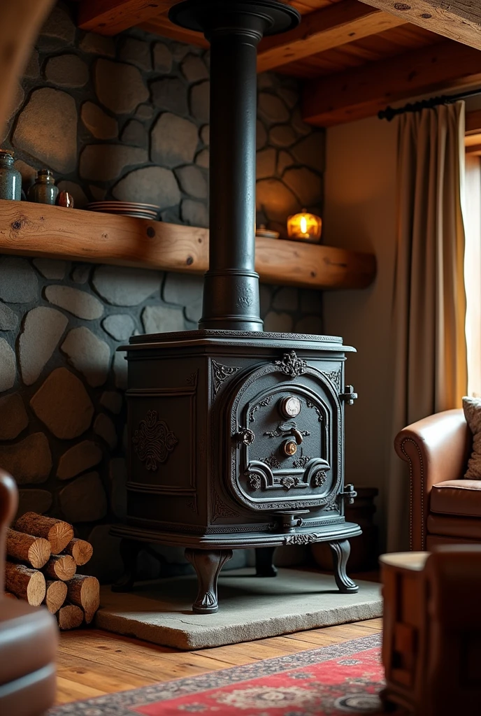 Create image containing a wood stove