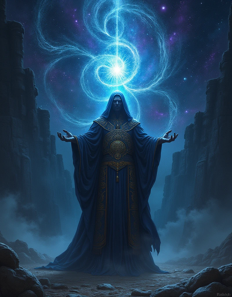 (Truth of the World:1.4), (masterpiece:1.4, best quality), (photo realistic:1.4), a profound and enigmatic scene that symbolizes the hidden and revealed truths of the world, featuring a central figure holding a radiant orb of light that illuminates the surrounding darkness, the figure is cloaked in robes of wisdom with intricate patterns representing the elements of earth, water, fire, and air, (eyes reflecting the deep knowledge and mysteries of the universe:1.2), the background is a vast, cosmic landscape with swirling galaxies, ancient symbols, and the faint outlines of different civilizations throughout history, (lighting that emphasizes the contrast between light and shadow, revealing hidden details in the dark:1.2), rich textures, vibrant and contrasting colors, (ethereal blues and purples:1.2), (deep blacks and silvers:1.2), (dynamic composition that draws the viewer into the center of the image, focusing on the orb:1.2), high-quality and detailed, (awe-inspiring and mystical atmosphere:1.2), captivating and thought-provoking, perfect image quality, symbolizing the eternal search for truth and the balance between knowledge and mystery, majestic and enigmatic presence