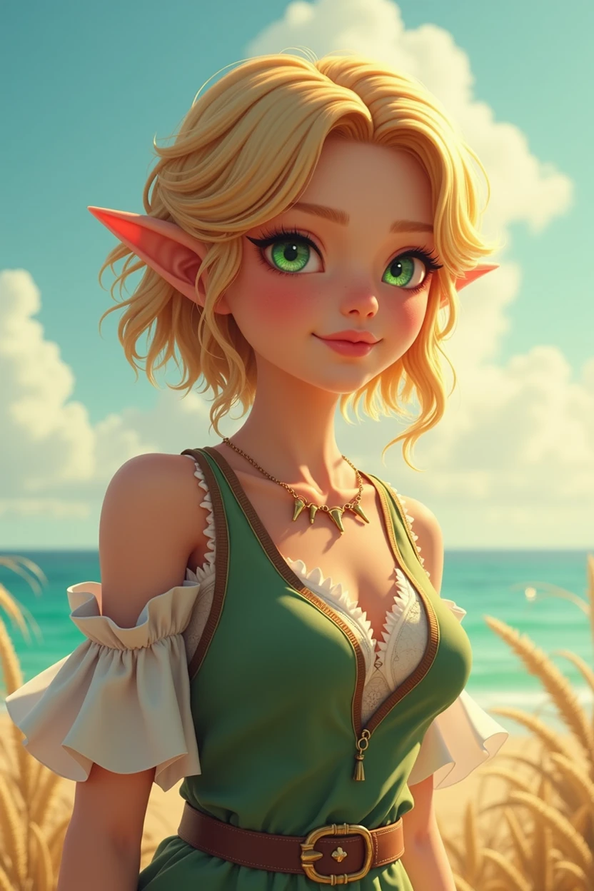 There was a woman wearing a pink bikini,Wears a yellow and white headband, Deviantart ArtStation CGSCOSIETY, Cute detailed digital art, hyper-detailed fantasy character, digital fantasy portrait, fantasy character portrait, lovely digital painting, cgsociety portrait, Very beautiful princess,Delicate skin on the face,with fair skin,with a good figure,No side breasts,No dimples,Facial fullness