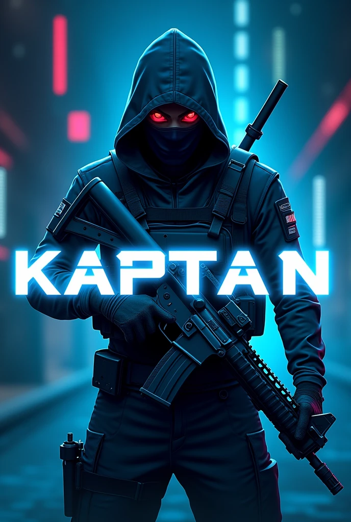 PROMPT
This is a gaming logo that features the name "KAPTAAN" in a futuristic font and a neon bluecolor. and ninja Anime avtar, The logo also has a stylized controller icon and a m416 in the background. The logo is designed to be attractive and eye-catching, and to appeal to gaming enthusiasts and YouTube viewers. I hope you like it.
EDITING