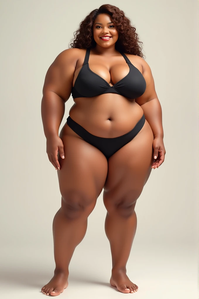 Create a findom person thick and curvey model full body huge but bimbo tits wealthy and rick