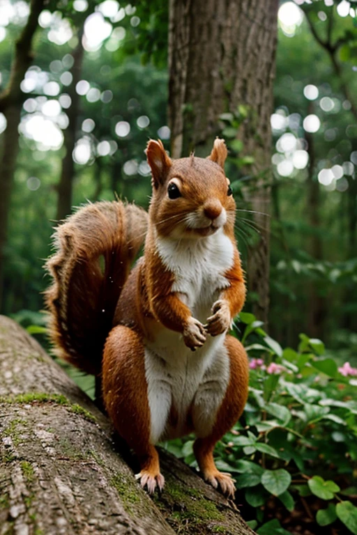 Show a little squirrel making exercises.