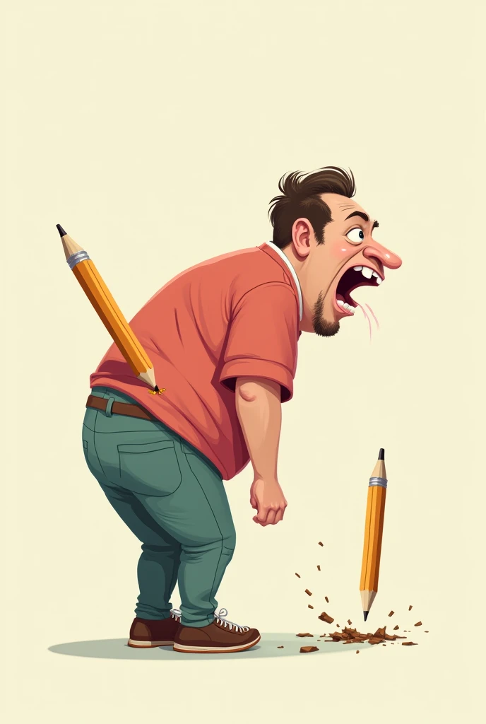 Pencil stuck in the ass