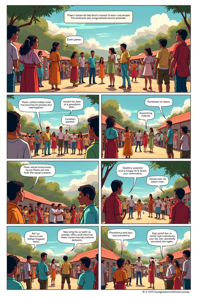 Create a comic strip about the criteria for organizing a cultural event.