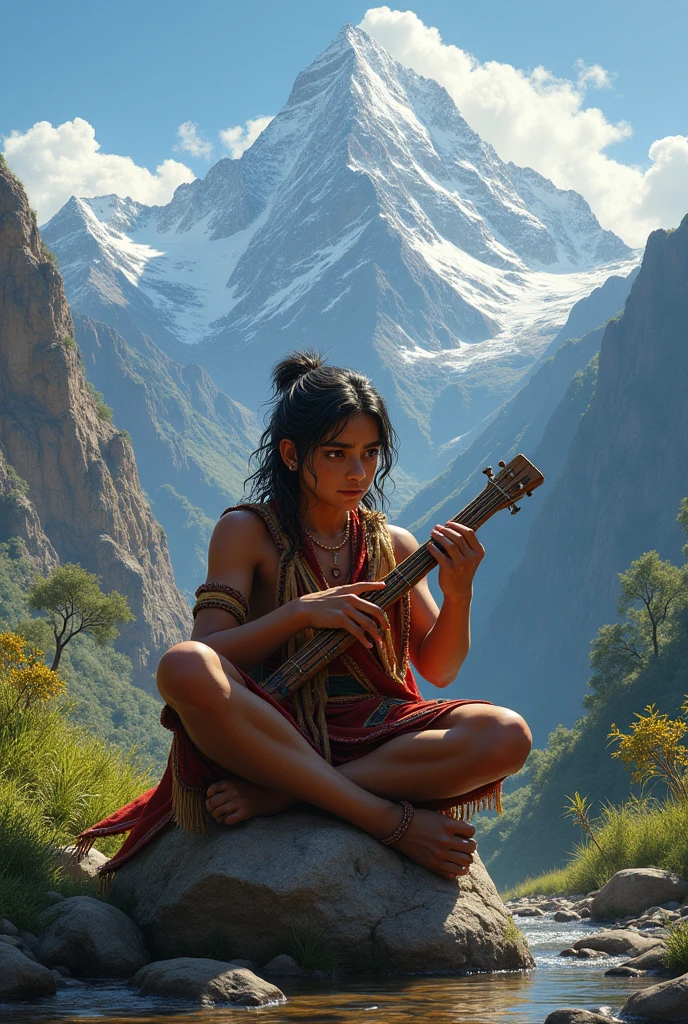 THE INCA FINDS THE 30-year-old boy with the quena