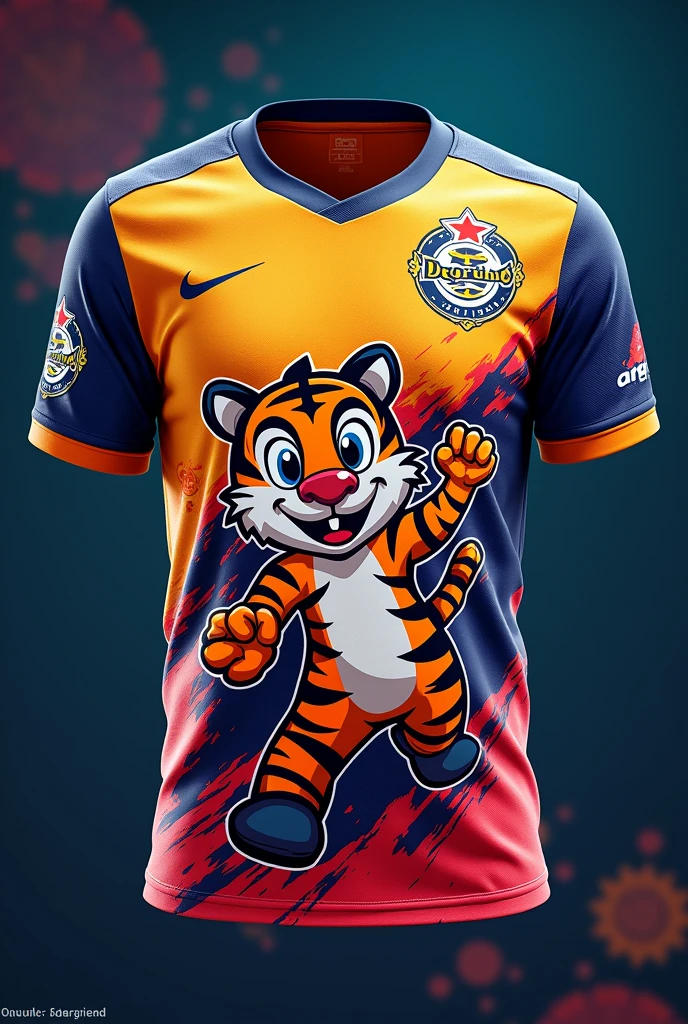 Printed soccer jersey featuring the casino game mascot Tigrinho