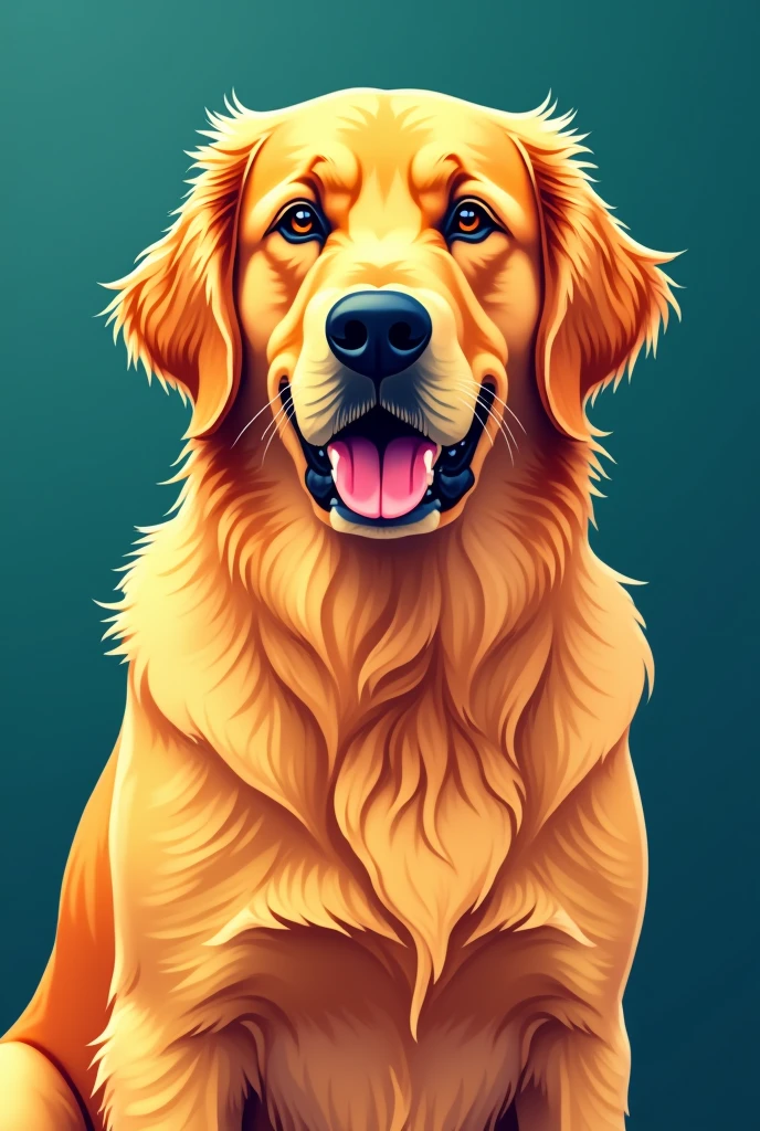 dog, Golden, rubio, Logo, blue, green