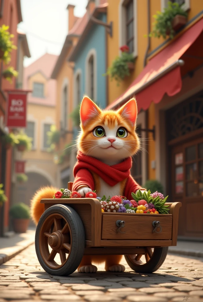 Un jolie chat qui vend dans la rue 