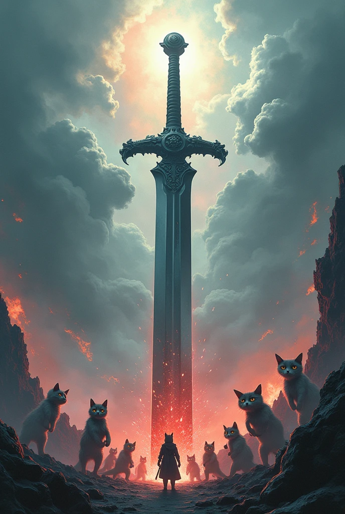 A giant sword piercing the point、The Demon King's Death Throes、cat ninja、Many cute cat ninjas、Cat Ninja is the strongest