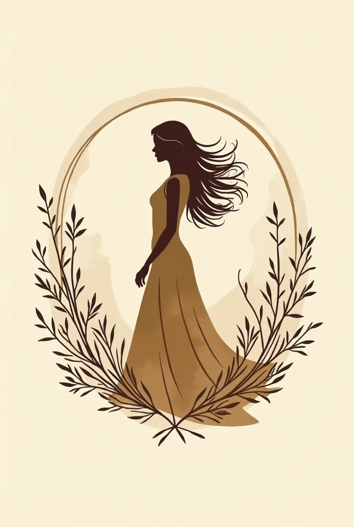Design a logo for a women's textile mill in a brown and gold tone.