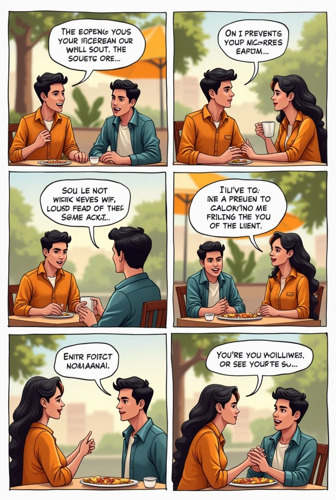 Make a comic strip with the criteria for holding a cultural event in Spanish A friend of Juan gives him some advice.