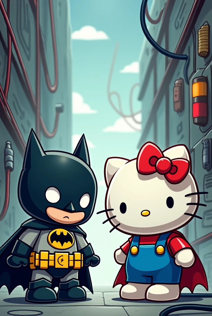 Hello Kitty has a dilemma with a short Batman.
Electrical engineers uniform