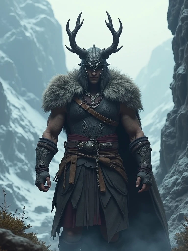 Eivor, Ami des Loups (Assassin's Creed Valhalla). L’ensemble de l’image est rendu en 32K avec des détails complexes et une qualité cinématographique