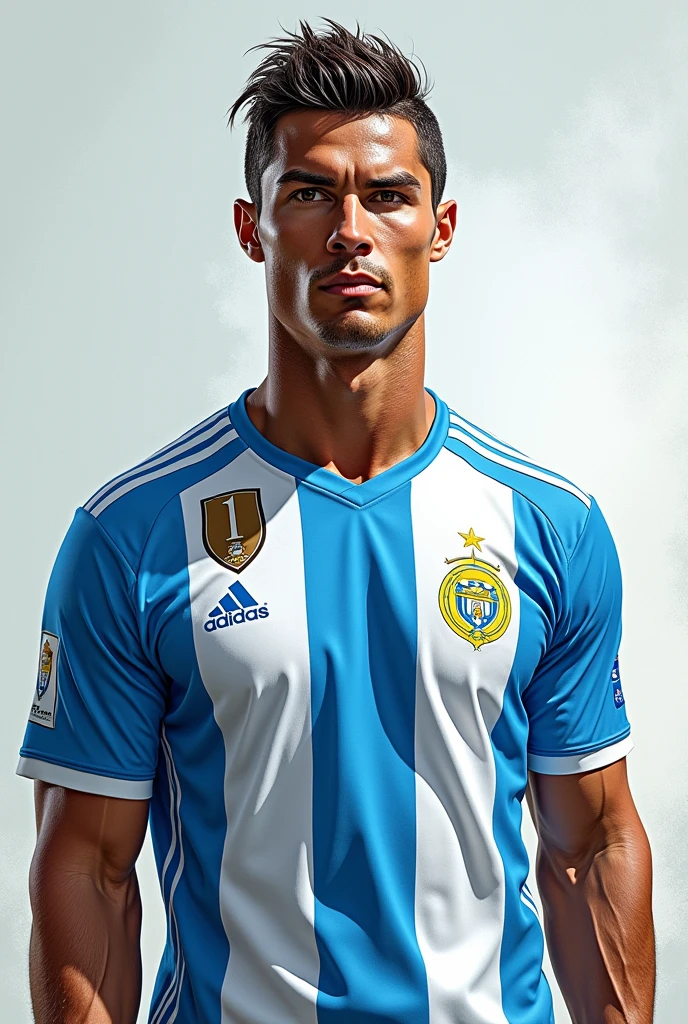 Cristiano Ronaldo wearing the Uruguay national team jersey