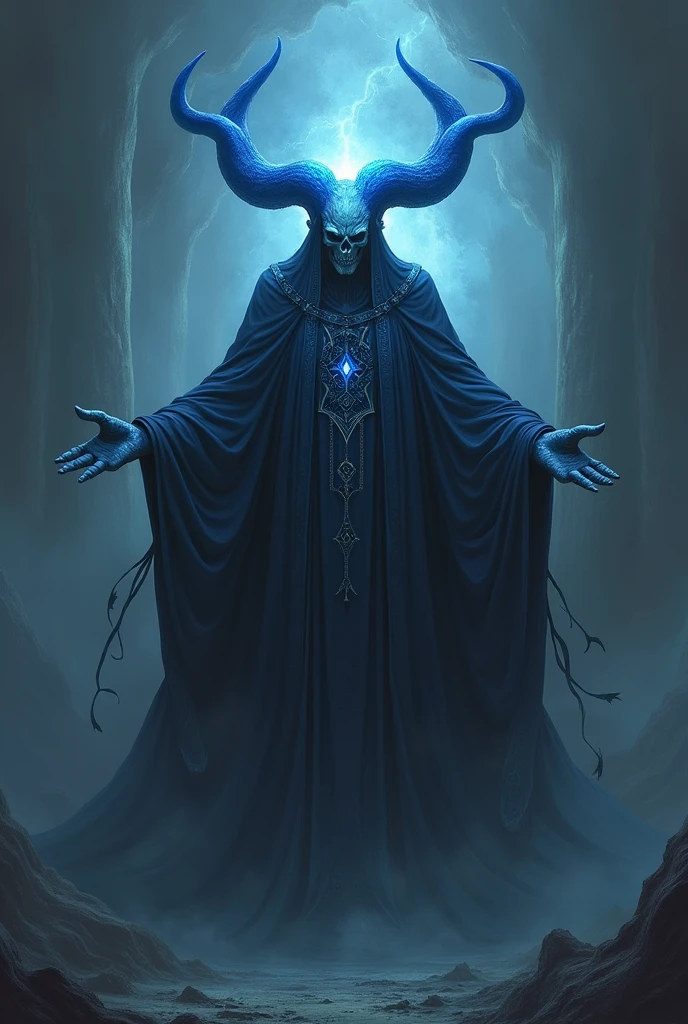 God of death with 4 blue horns