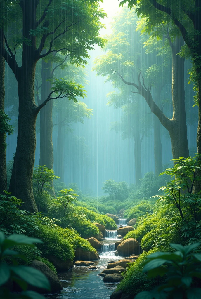 rain 4k Mesmerizing forest Art Station pastel colour High resolution cgsociety midjourney realistic