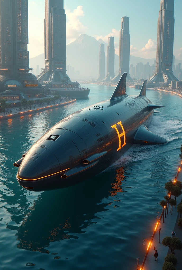 Future Rocket , a whale with a big H in gold
