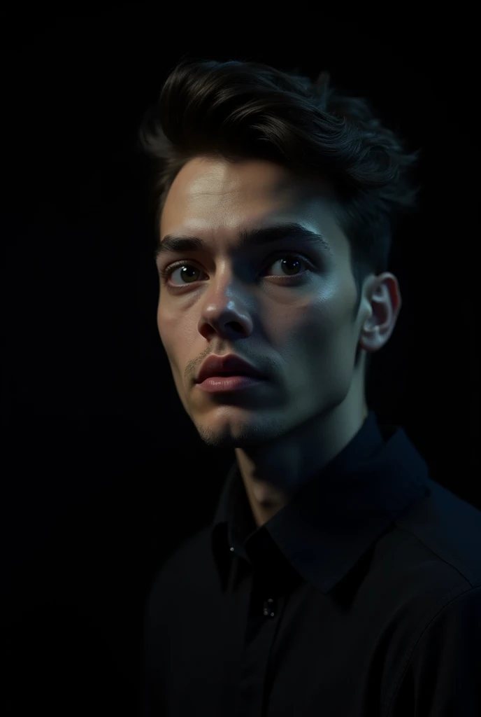 an incredibly bright person with a black background