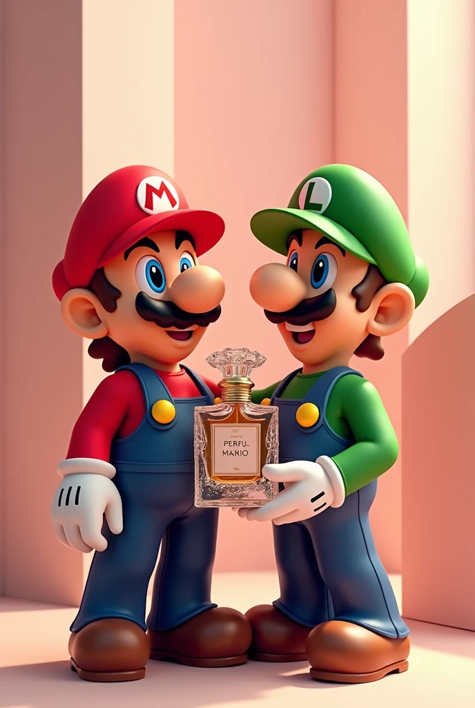 Mario bros wearing a parfum and they tittle is "Perfu.Mario"