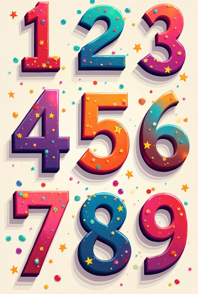 Numbers from 1 to 40 with bright colors for a raffle