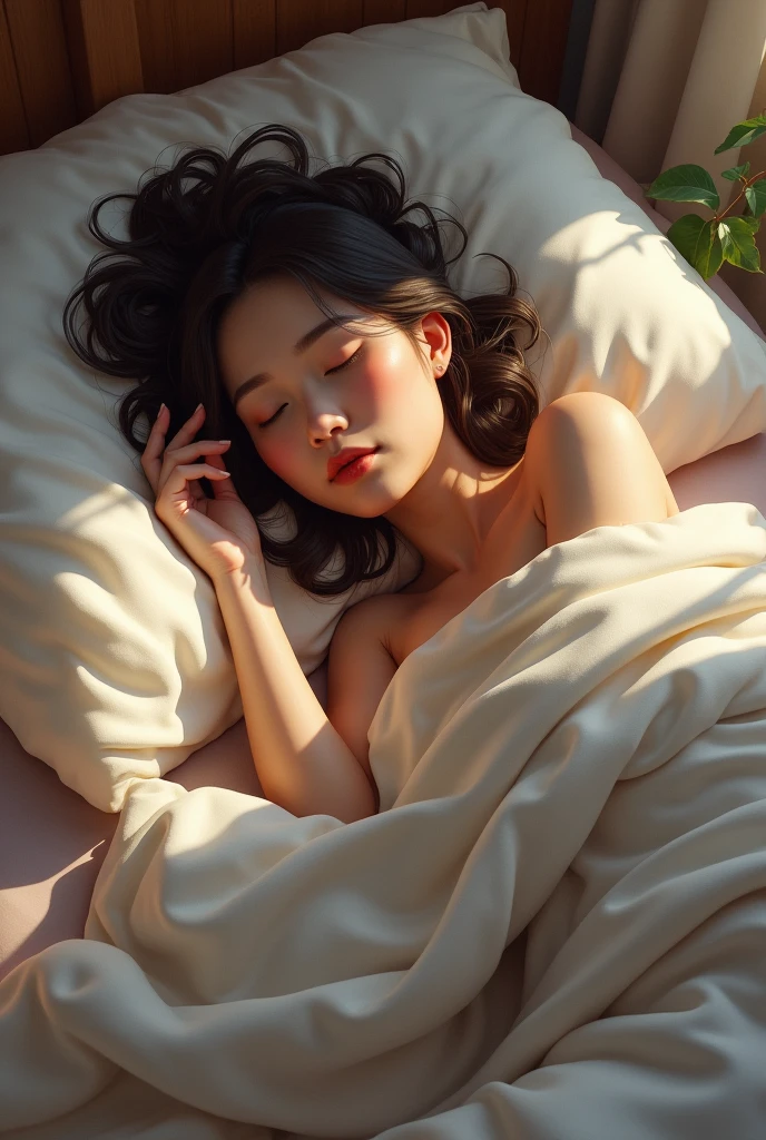 A lazy person sleep make in realistic 