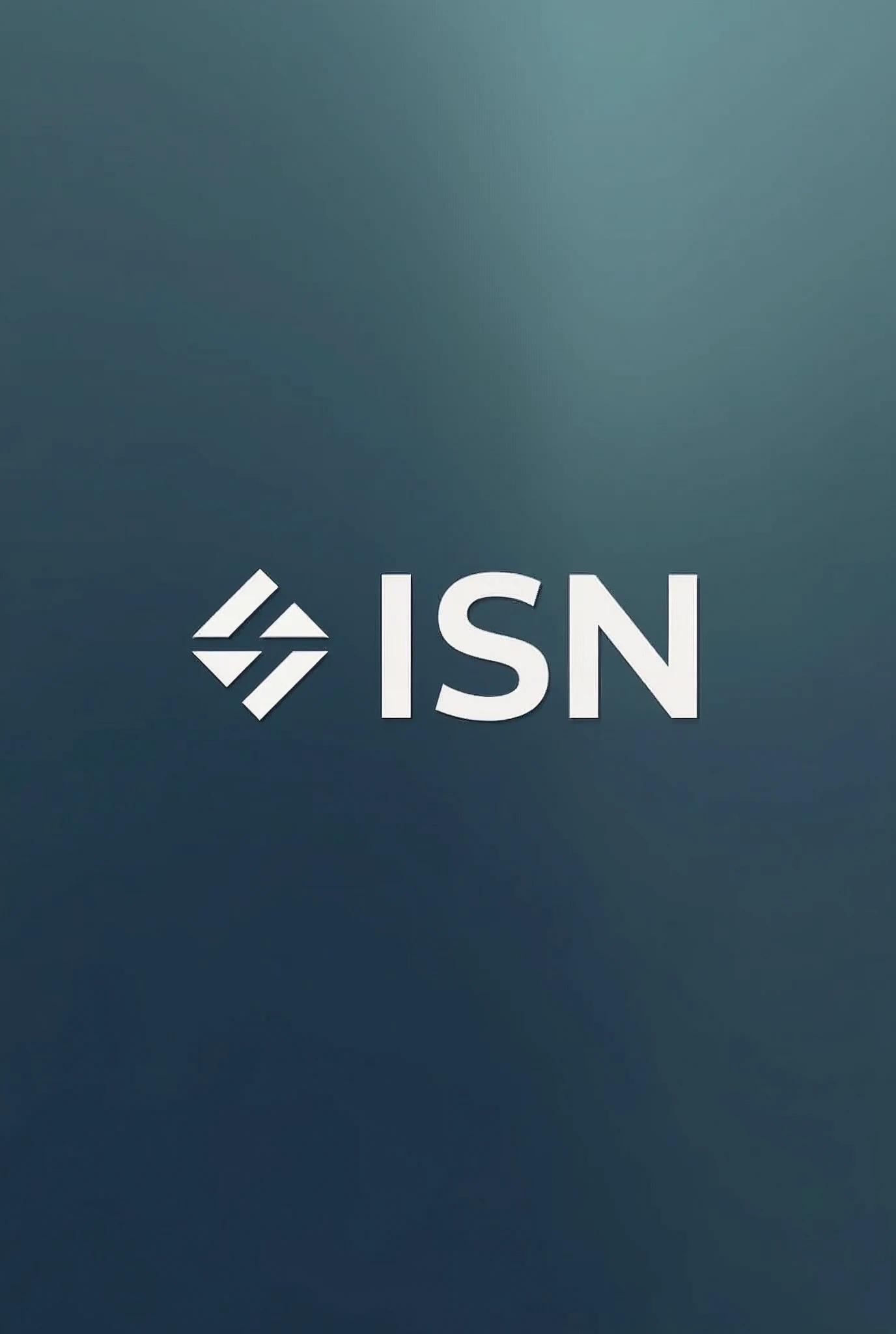A minimalist logo design for "ISN" as the initials featuring a sleek icon, clean lines, and modern typography, set against a subtle tech-inspired background. Monochrome color palette with a focus on blues and greys, sharp details, hd quality, flat design, vector style, geometric shapes, clean layout --ar 1:1 --v 6.0