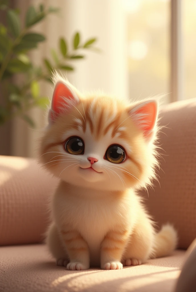 a very cute and gentle cat with eyes that convey love, sweetness and peace 

