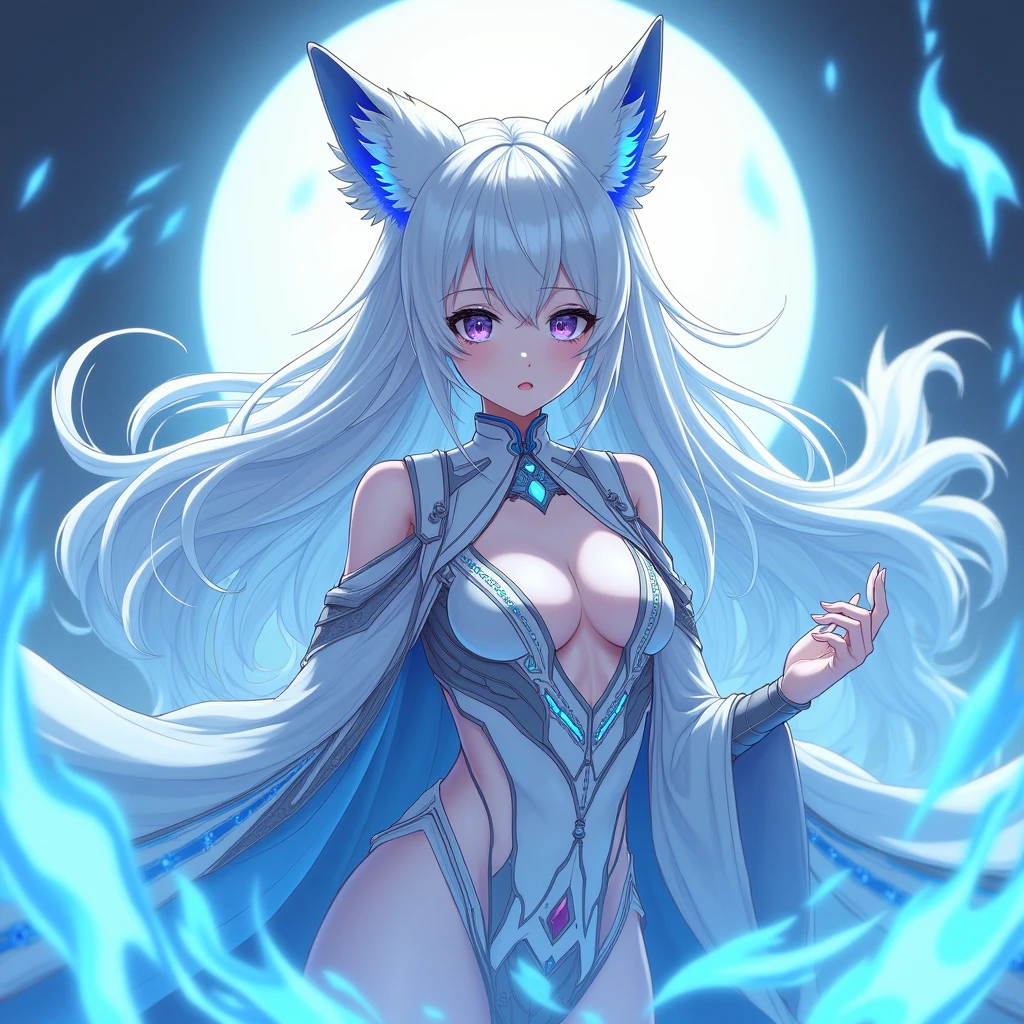 Pectoral muscle straightening,Chest end,It has two fins on its head,Beautiful girl with white hair,adolable,8K quality,tmasterpiece,Fine navy blue eyes,It has a blue fish tail,Scales cover the lower body,Creampie,The kinky is exposed,Shredded clothes,Panicked feelings,Panicked mouth