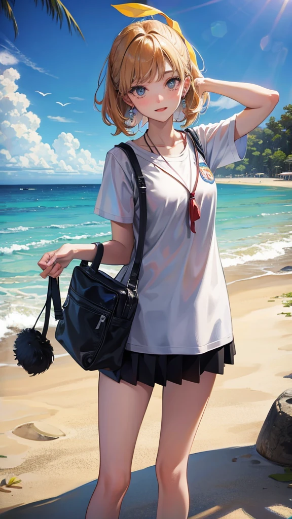 Student in a beach