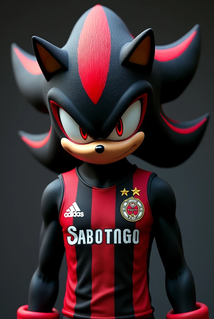 shadow the hedgehog wearing a Botafogo football team shirt and tank top., preciso que essa imagem sirva featuringo foto de perfil para uma conta do site x.featuring