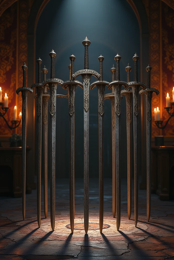 Circle of medieval swords 