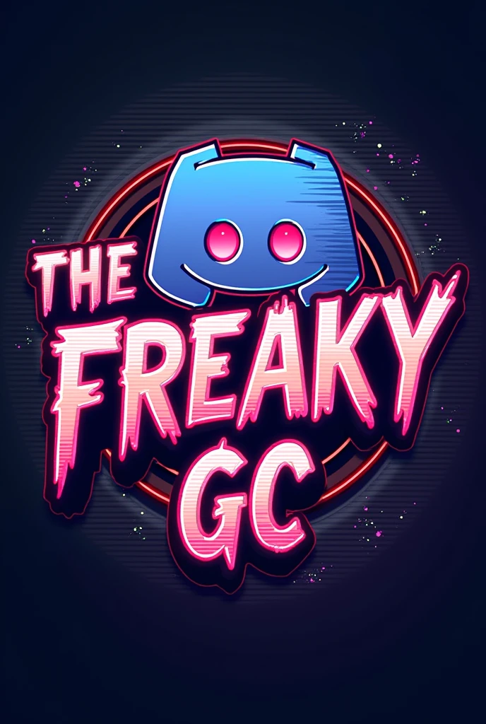 Generate a text that says "The Freaky GC" with a discord icon behind