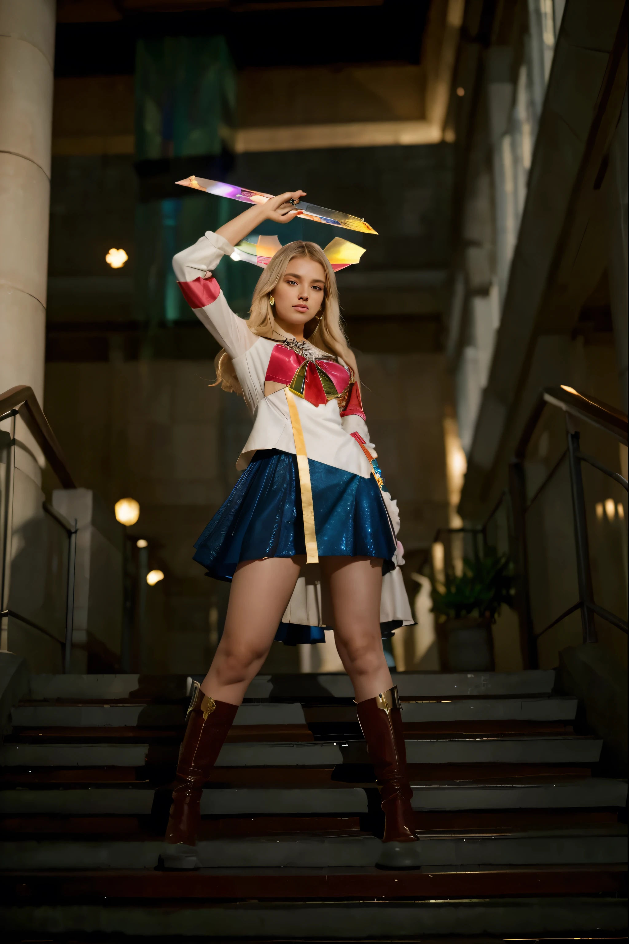 (Best quality, 8k, 32k, Masterpiece, UHD:1.2), "Transform the setting into the magnificent Crystal Palace from Sailor Moon. The palace should be an ethereal, radiant structure, towering high with crystal-clear walls and towering spires that seem to touch the sky. The entire building should shimmer with a soft, magical glow, reflecting the light in rainbow hues. The architecture should be sleek, elegant, and futuristic, yet with an air of ancient majesty. Surround the palace with lush, perfectly manicured gardens filled with blooming flowers and flowing fountains. The sky above should be a clear, pale blue, with gentle clouds floating by. In the distance, other crystalline structures can be seen, indicating a vast, peaceful kingdom. The atmosphere should feel serene, hopeful, and imbued with a sense of timeless beauty and peace."