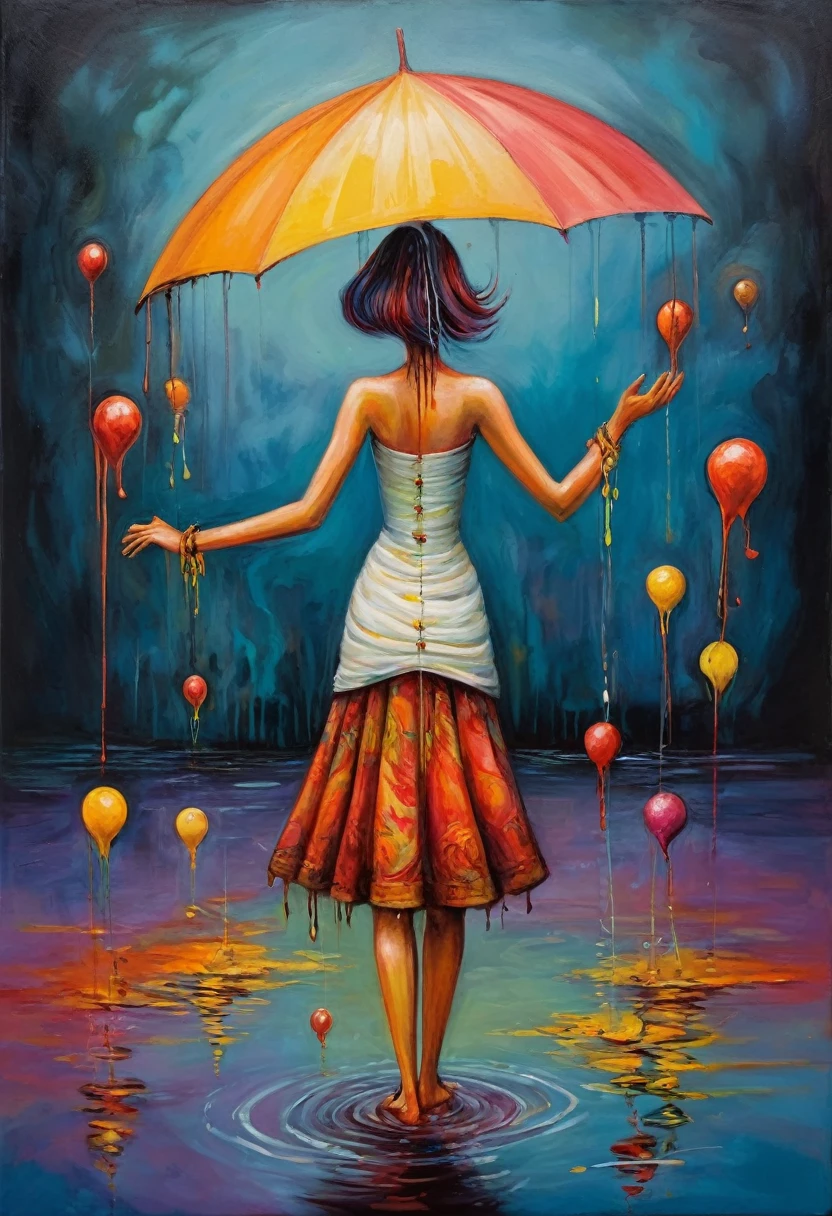 (Artistic Masterpiece of Romantic Life) ( (Themed Art of Life) ( (Conceptual Art) (NFT Exclusive) (Fauvism Work) ()”) Where visual poetry transcends traditional boundaries and embraces the dynamic interplay between creativity and technology Takes),dripping paint,darkart,style, in the style of esao andrews