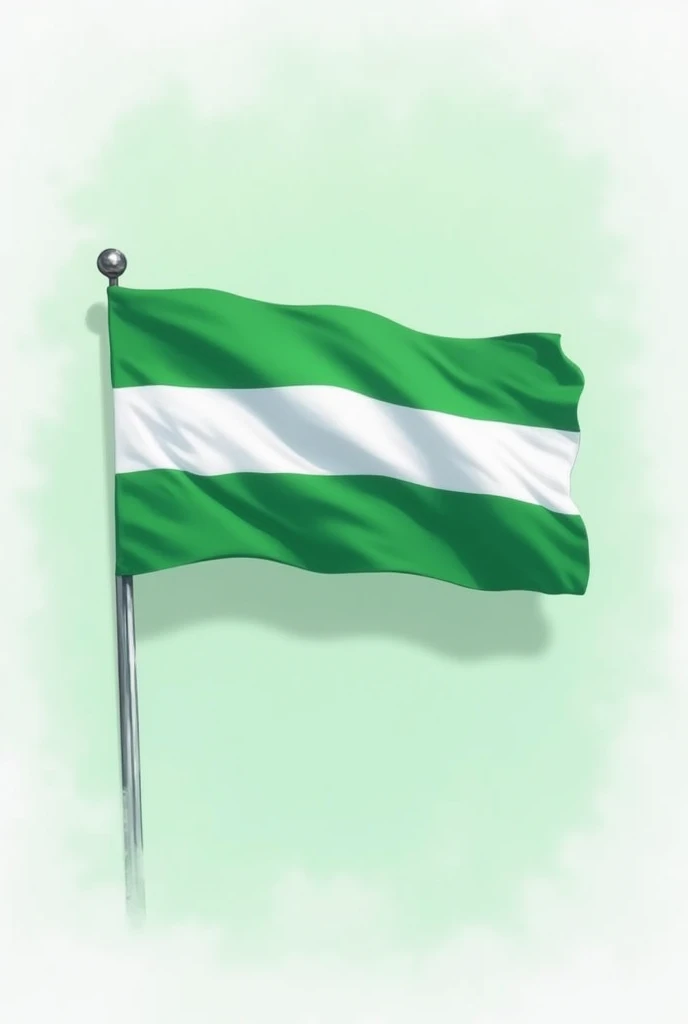Generate a flag that has five stripes, with each stripe alternating between green and white..