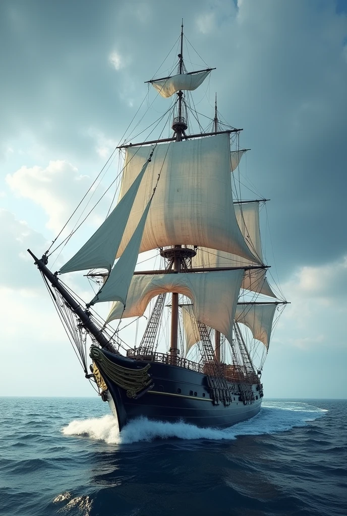 as you imagine it on the right but with its mast