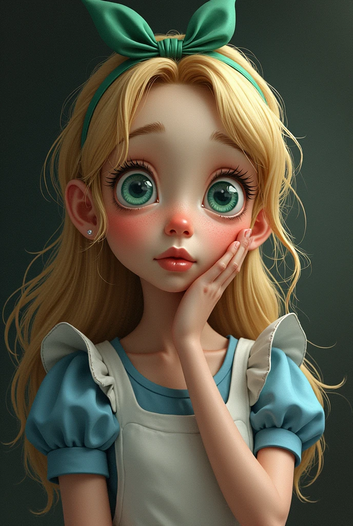 Draw a full-body portrait of Alice and the characters in Alice in Wonderland to capture a moment of deep contemplation. Her expression should be a mixture of curiosity and a hint of unease, as if she is deeply questioning reality and her place in it. Her large eyes should be wide open, reflecting the surreal world around her. Smiling Cheshire|cat, clock, Queen of Hearts, caterpillar, white rabbit, playing cards, within the kingdom of Wonderland, etc. Lighting should be soft yet dramatic, casting gentle shadows that emphasise the depth of her thoughts. Her hair is slightly dishevelled, as if she has been on a long journey, and the iconic green headband is slightly slanted, adding to her pensive feel. The colour palette is a mix of soft pastels and dark, introspective tones, creating a balance between innocence and the complexity of her thoughts.
Translated with DeepL.com (free version)
