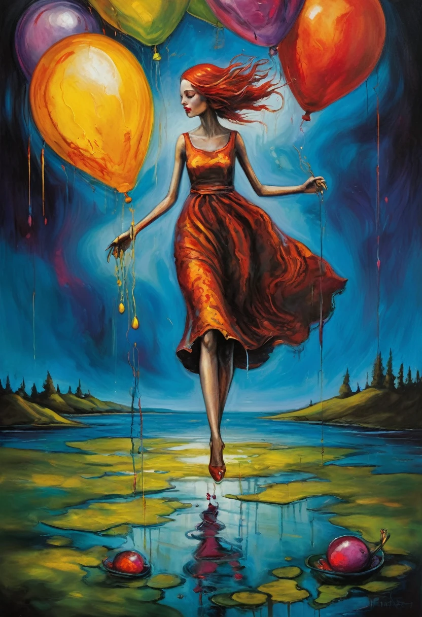 (Artistic Masterpiece of Romantic Life) ( (Themed Art of Life) ( (Conceptual Art) (NFT Exclusive) (Fauvism Work) ()”) Where visual poetry transcends traditional boundaries and embraces the dynamic interplay between creativity and technology Takes),dripping paint,darkart,style, in the style of esao andrews