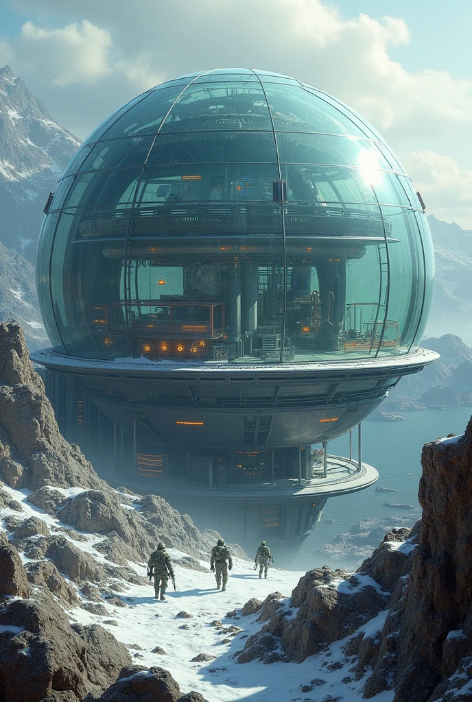 Build a circular glass-coated military base