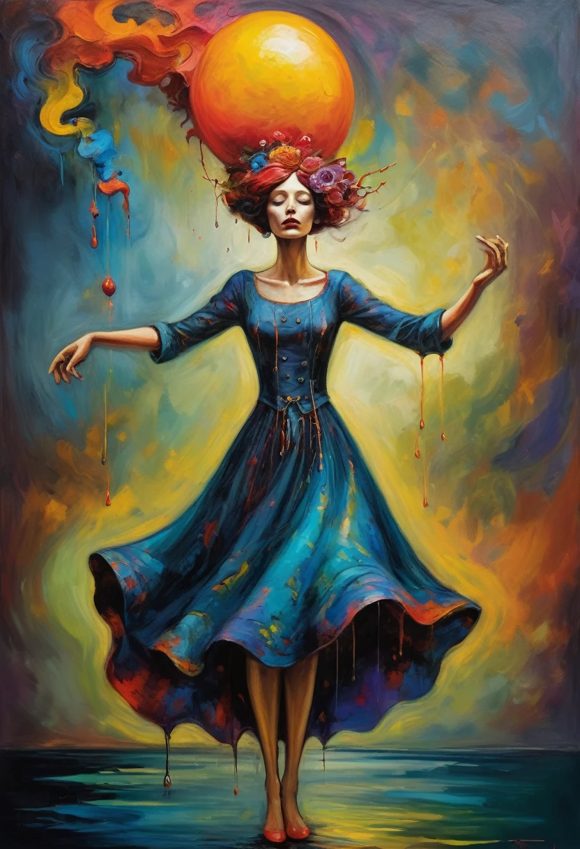 (Artistic Masterpiece of Romantic Life) ( (Themed Art of Life) ( (Conceptual Art) (NFT Exclusive) (Fauvism Work) ()”) Where visual poetry transcends traditional boundaries and embraces the dynamic interplay between creativity and technology Takes),dripping paint,darkart,style, in the style of esao andrews