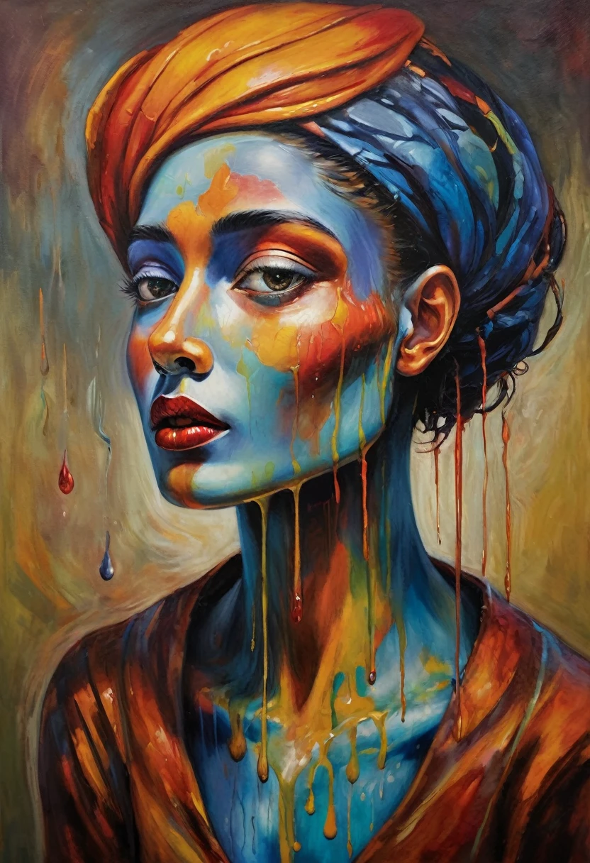 (Artistic Masterpiece of Romantic Life) ( (Themed Art of Life) ( (Conceptual Art) (NFT Exclusive) (Fauvism Work) ()”) Where visual poetry transcends traditional boundaries and embraces the dynamic interplay between creativity and technology Takes),dripping paint,darkart,style, in the style of esao andrews