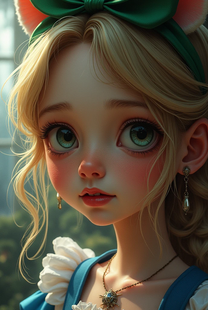 Draw a full-body portrait of Alice and the Queen of Hearts from Alice in Wonderland to capture a moment of deep contemplation. Her expression should be a mixture of curiosity and a hint of unease, as if she is deeply questioning reality and her place in it. Her large eyes should be wide open, reflecting the surreal world around her. Smiling Cheshire|cat, clock, Queen of Hearts, caterpillar, white rabbit, playing cards, within the kingdom of Wonderland, etc. Lighting should be soft yet dramatic, casting gentle shadows that emphasise the depth of her thoughts. Her hair is slightly dishevelled, as if she has been on a long journey, and the iconic green headband is slightly slanted, adding to her pensive feel. The colour palette is a mix of soft pastels and dark, introspective tones, creating a balance between innocence and the complexity of her thoughts.
Translated with DeepL.com (free version)