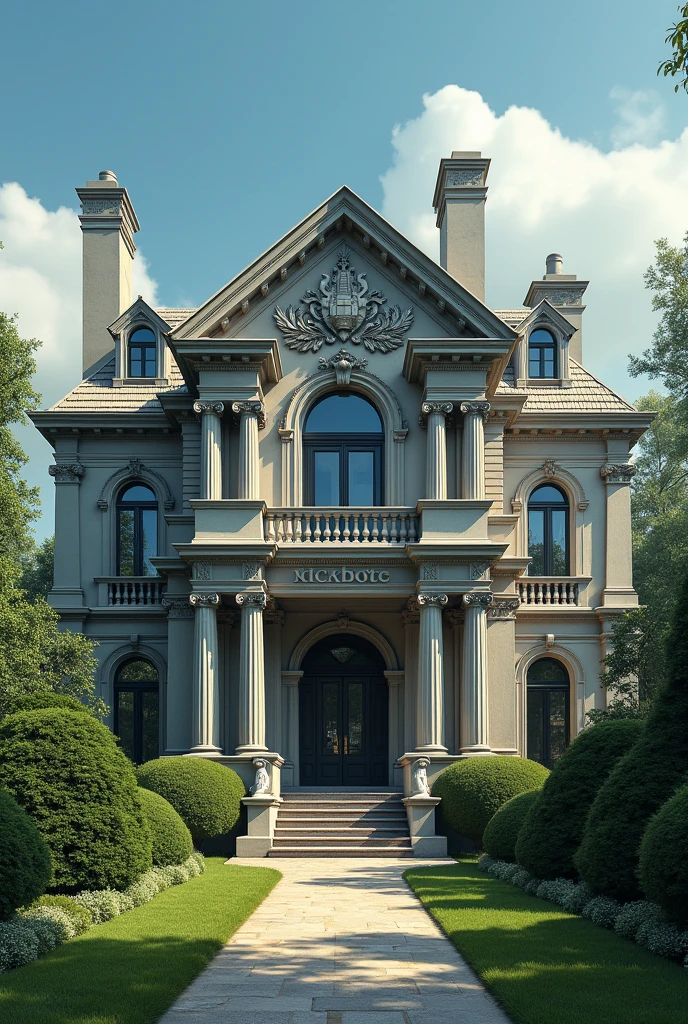 Mansion written Black bot on the facade 
